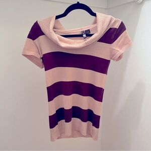 CappuccinoSize SP Small Petite Women’s Turtleneck Short Sleeve Knot Sweater Top 